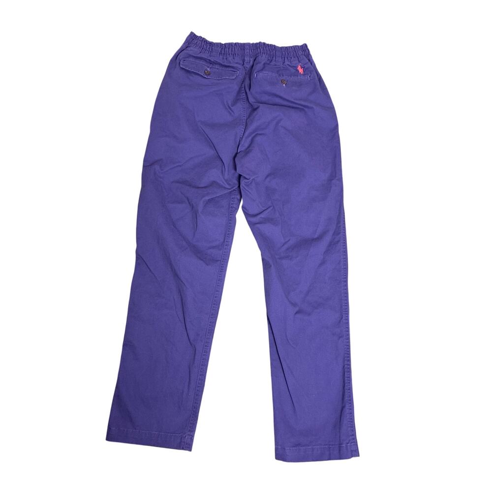 Polo Ralph Lauren Indigo Blue Pants Pink Pony Elastic Waist Small Preppy - Picture 3 of 7